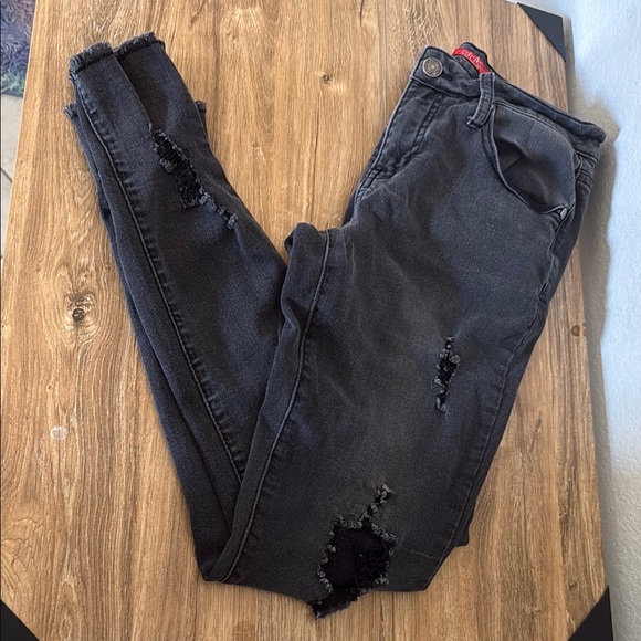 Denim - Distressed Black Jeans